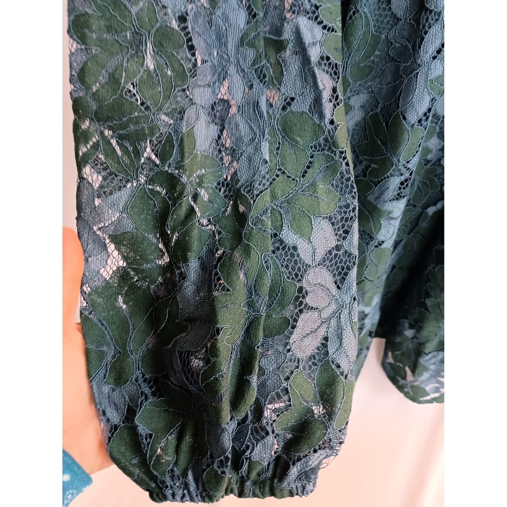 cupshe‎ boho green blue whimsigoth fairycore lace S mini dress western romantic - Picture 7 of 12